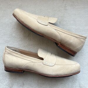 NEW Adelante Made To Order Tan Nubuck Penny Loafer Women 10.5 Preppy Academia